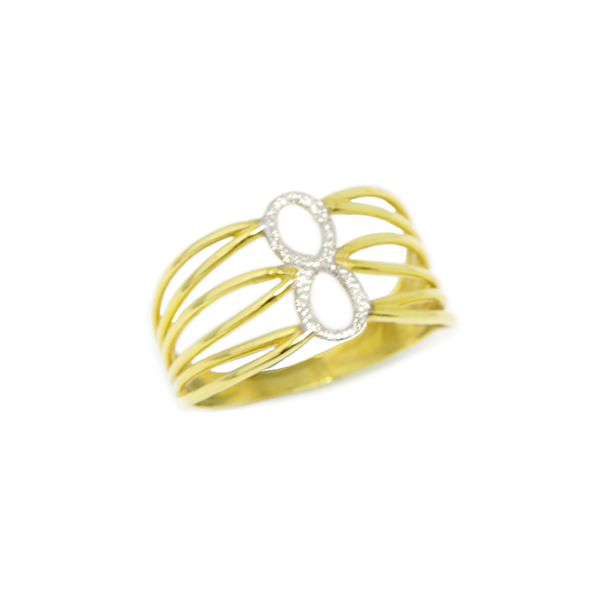 Anel Infinito com 2 Tons em Ouro 18 Kilates - 24010